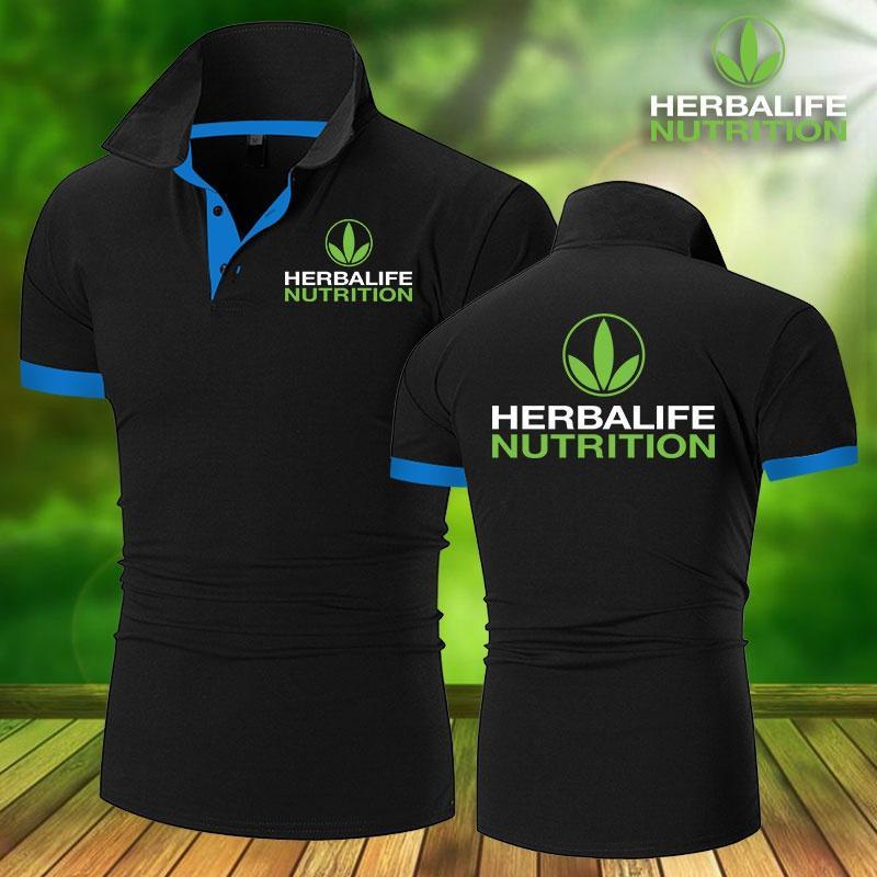 HERBALIFE Áo Thun Polo Cổ Bẻ Dáng Ôm Chất Liệu Cotton Thời Trang Mùa Hè Cho Nam