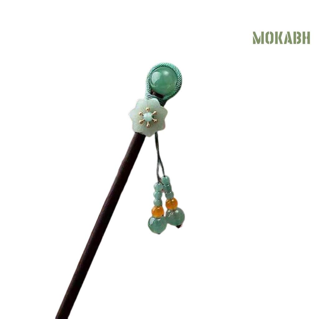 Trâm Cài Tóc Bằng Gỗ Đính Hạt Và Tua Rua Phong Cách Trung Hoa Cổ Điển Cho Nữ