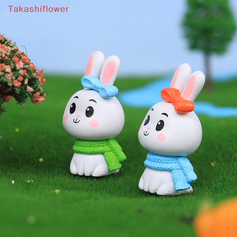 1 Đồ trang trí Thỏ Mini Dễ Thương Bằng Nhựa Resin Trang Trí Tiểu Cảnh