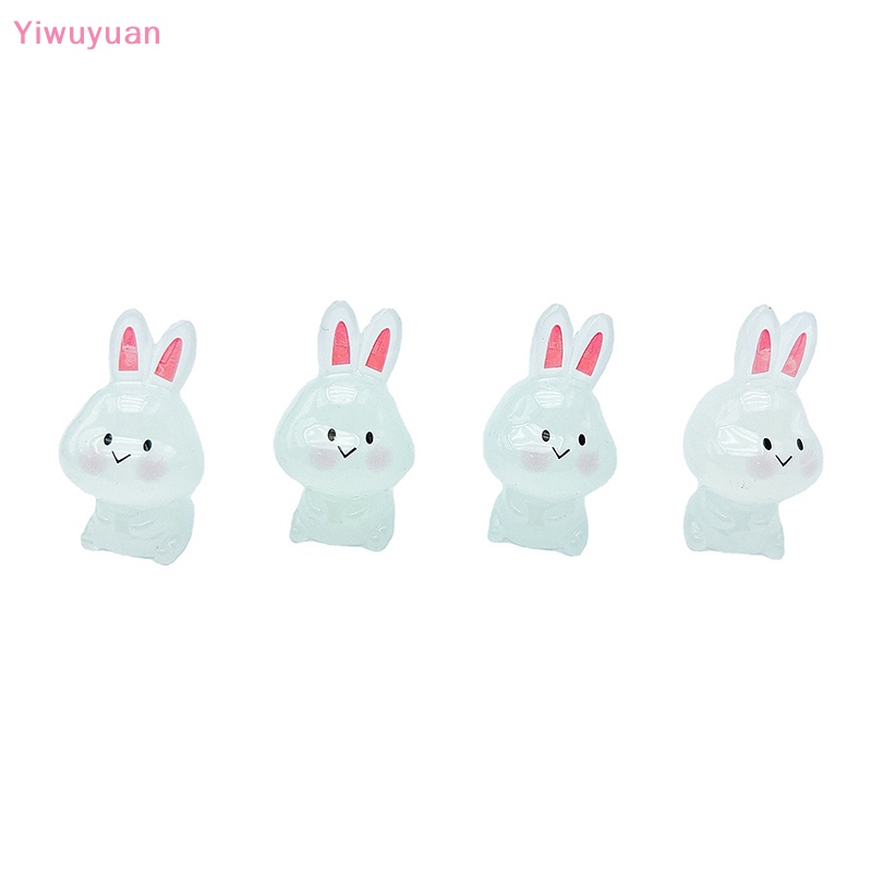 2 Thỏ Trắng Phát Sáng Trang Trí Tiểu Cảnh Mới