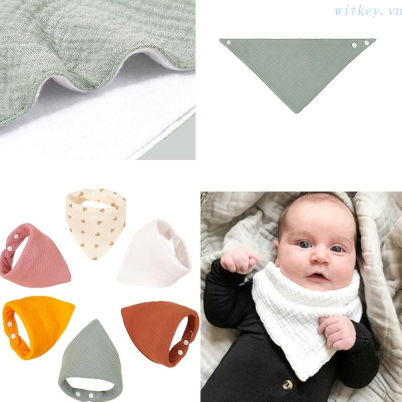 Yếm Ăn Bằng Vải Gạc Cotton Thoáng Khí Khô Nhanh Cho Bé Sơ Sinh