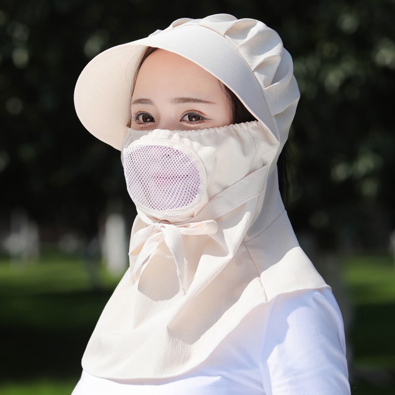 Ygt Mũ Chống Nắng Mùa Hè Thoáng Khí Kèm Khăn Che Mặt Và Cổ Cho Nữ