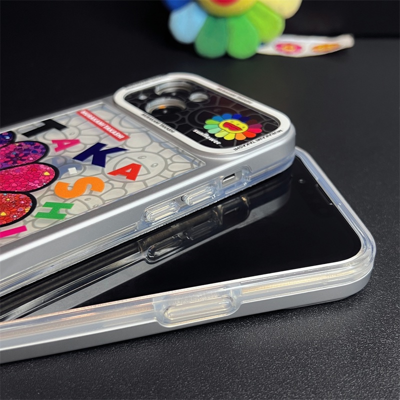 Ốp Điện Thoại Tpu Trong Suốt Chống Sốc in Hình Hoa Hướng Dương Cầu Vồng 2 Trong 1 Cho iphone 14 13 12 11 Pro Max