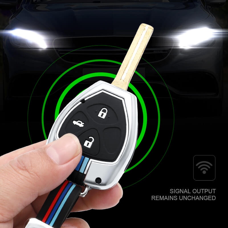 Vỏ Bọc Chìa Khóa Bằng Kim Loại Ba Màu Cho Toyota Innova Corolla Hilux Vitz Vios Rav4 Aqua Camry Highlander