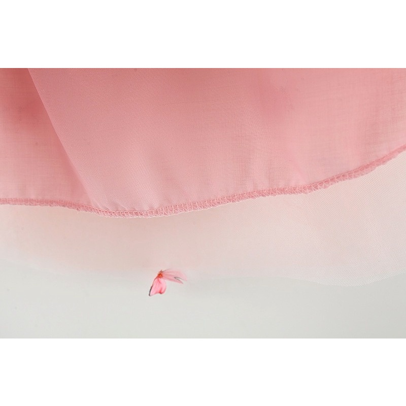 Đầm Công Chúa Phối Lưới Đính Đôi Cánh Dễ Thương Thời Trang Mùa Hè Cho Bé Gái