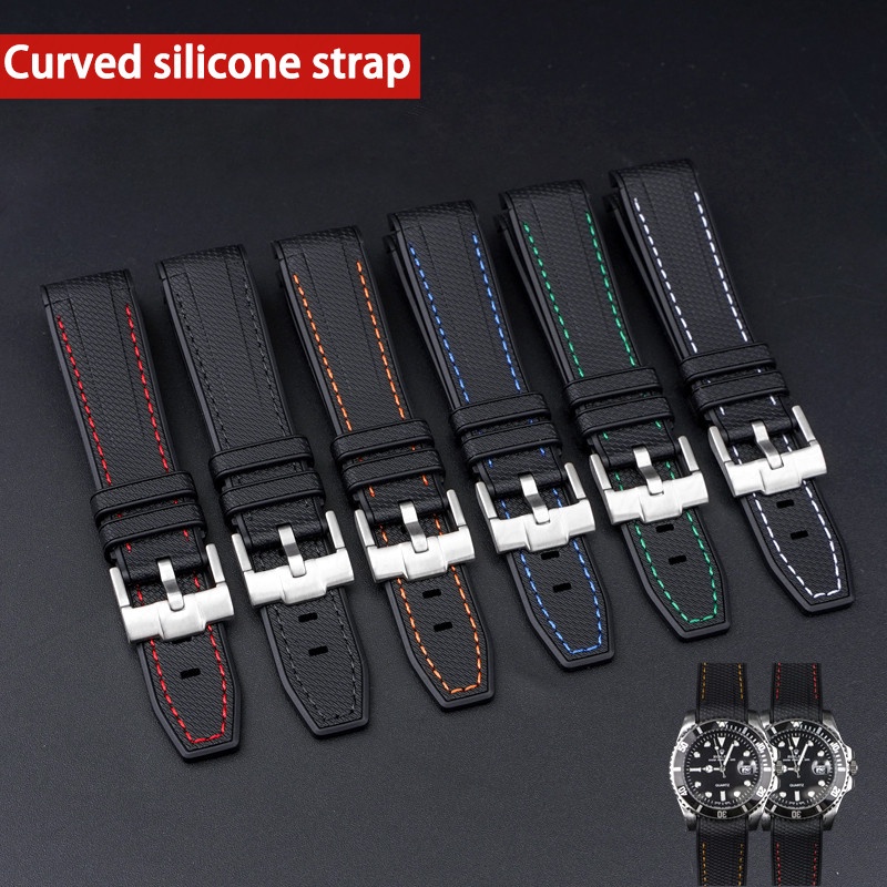 Dây Đeo Silicone Mặt Cong Chống Nước Cho Rolex Submariner Omega Joint Moonswatch 20mm