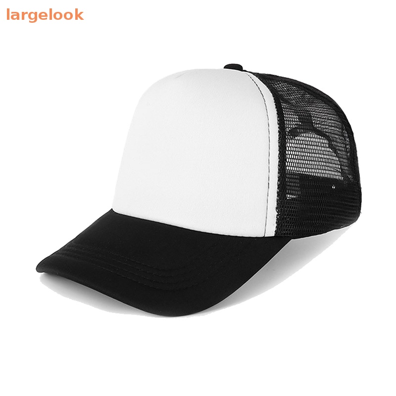 [Biglook] Mũ Lưỡi Trai Cotton &amp; polyester Phối Lưới Xốp Điều Chỉnh Được Thời Trang Mùa Hè Unisex