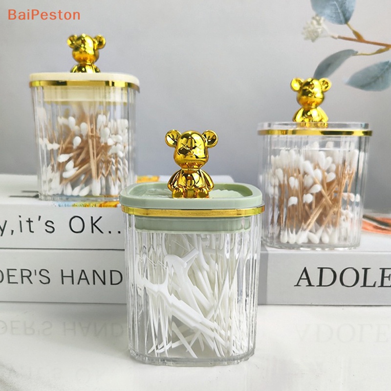 Hộp Đựng Mỹ Phẩm Bằng Acrylic Trong Suốt Hình Gấu Dễ Thương