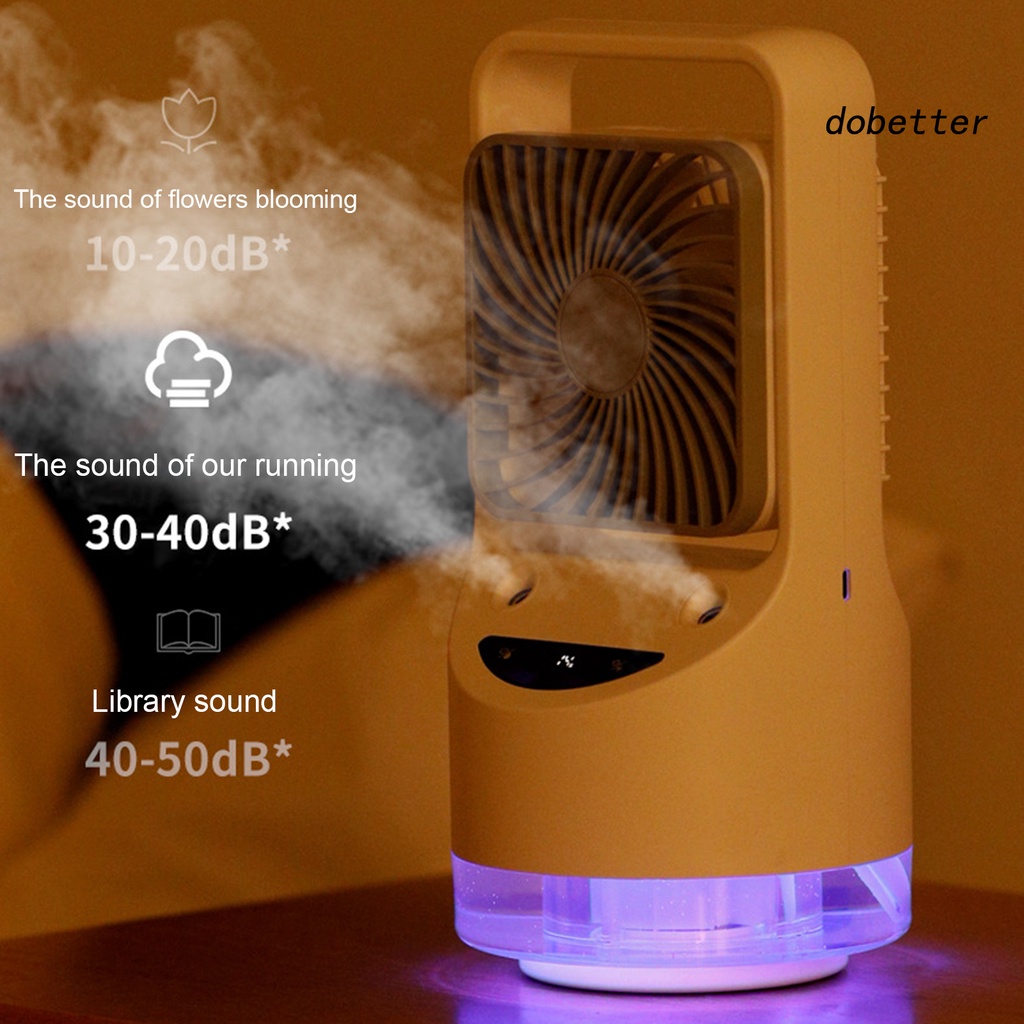 Quạt Điều Hòa Không Khí 4000mAh Hai Đầu 3 Tốc Độ Có Đèn LED Hiển Thị Mini Tiện Dụng Cho Gia Đình