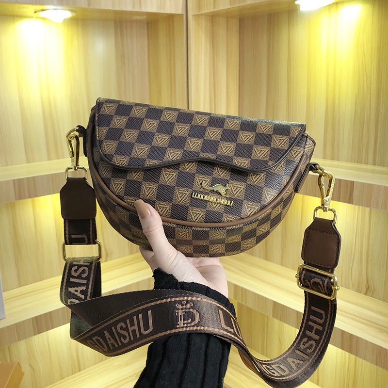 Túi Xách Đeo Vai Kiểu Yên Ngựa In Họa Tiết Cổ Điển Thời Trang Cho Nữ