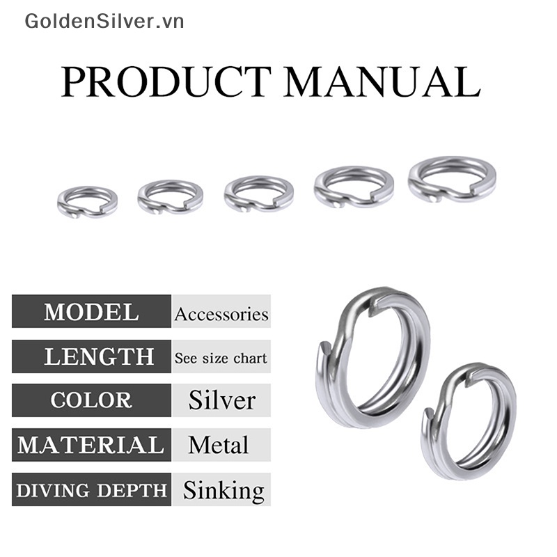 Set 50 Khuyên Thép Không Gỉ Màu Vàng Kim Dùng Để Câu Cá Tiện Dụng