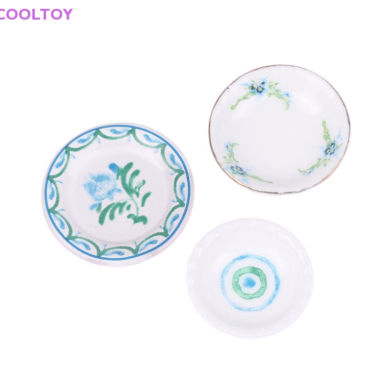 Set 2 Đĩa Đựng Thức Ăn Tỉ Lệ 1: 12 Dùng Trang Trí Nhà Búp Bê