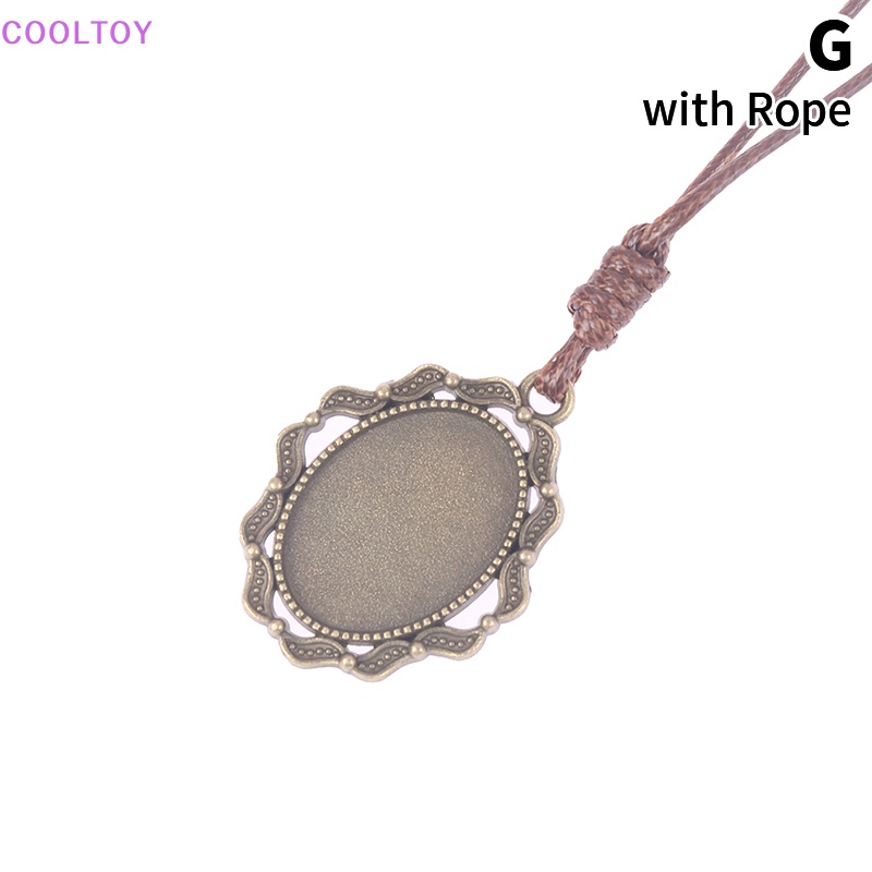 Cooltoy Đế Trống Hình Oval 18 * 25mm Làm Mặt Dây Chuyền DIY Kèm Dây Đeo Cổ Điển