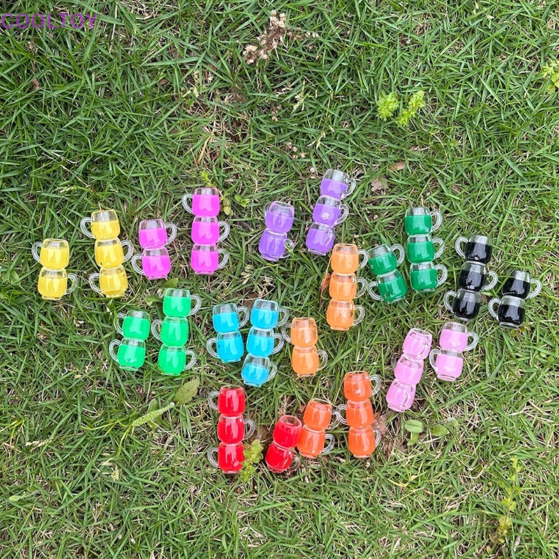 Cooltoy Set 5 Ly Thủy Tinh Mini Màu Dạ Quang Trang Trí Tiểu Cảnh / Nhà Búp Bê