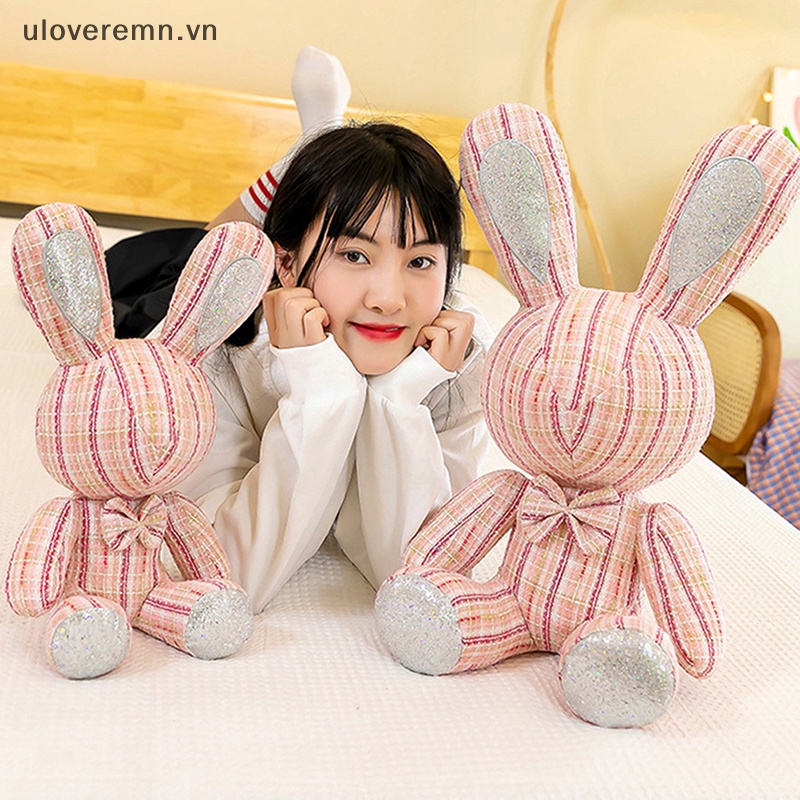 Uloveremn Búp Bê Thỏ Ngồi 40cm Có Nơ Kim Cương Giả Với Màu Sắc Không Có Đôi Mắt Vải Sọc.