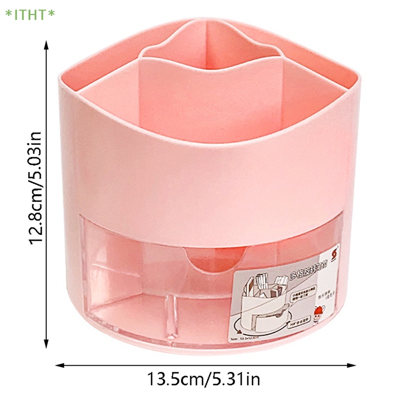 Itht > Rotag Sáng Tạo 360° Hộp Đựng Bút Màu Trơn Để Bàn Tiện Dụng Cho Học Sinh / Văn Phòng Mới