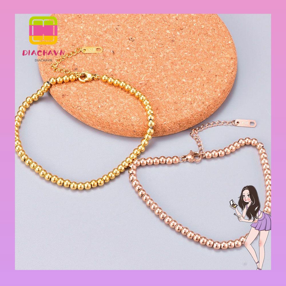 Vòng Tay Mạ Vàng 18k Đính Quả Cầu May Mắn|Hoa Hồng Mạ Vàng Mới Hợp Thời Trang|Vòng Đeo Tay Thời Trang Cá Tính