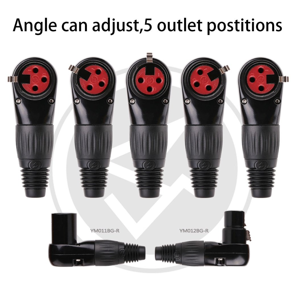 Phụ Kiện Cân Bằng Ba Lõi Mạ Vàng Loại XLR Góc 90 Độ 3 Pin Cho Máy Ảnh Canon