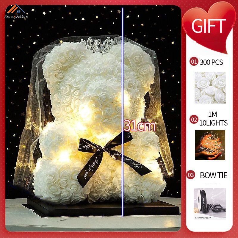 Set 50 Gấu Bông Bằng Xốp Màu Đỏ / Trắng Độc Đáo Trang Trí Tiệc Sinh Nhật