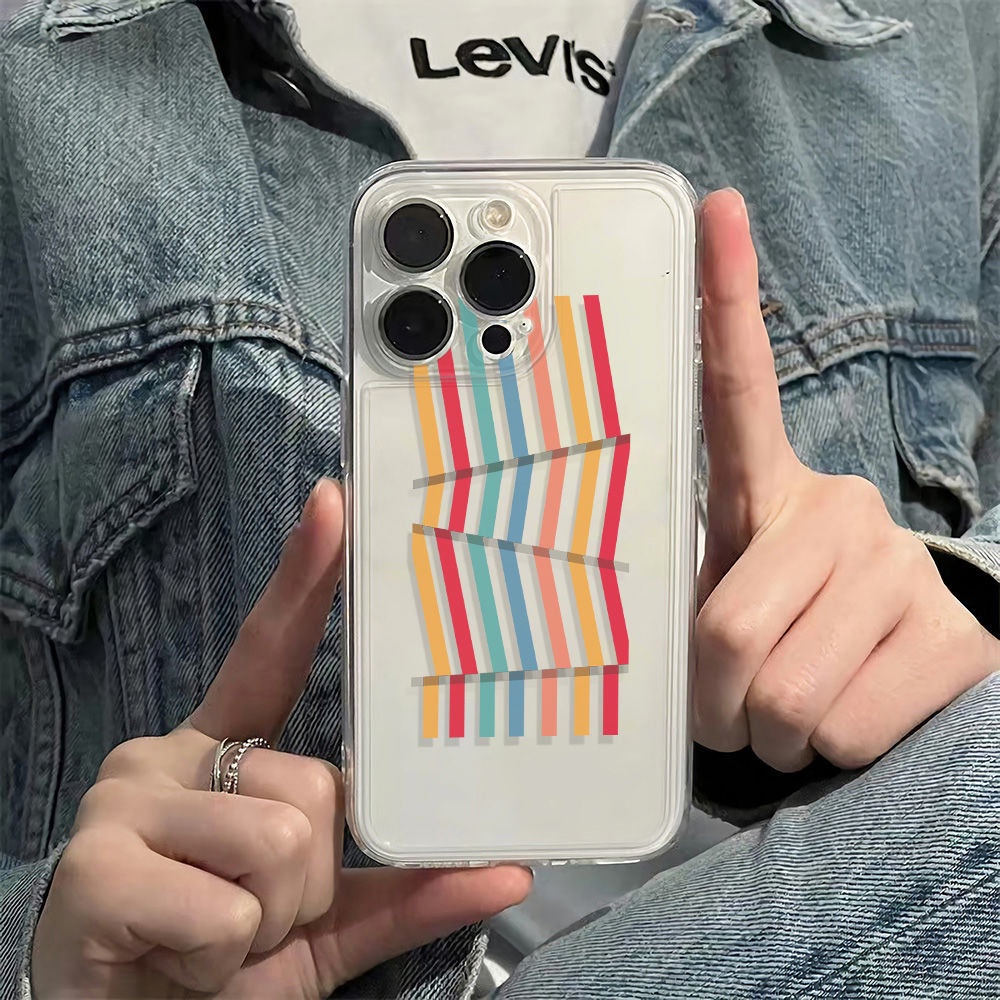 ✅Ốp Điện Thoại Mềm Chống Sốc Họa Tiết Kẻ Sọc 136In14Pro11 78max iPhone12