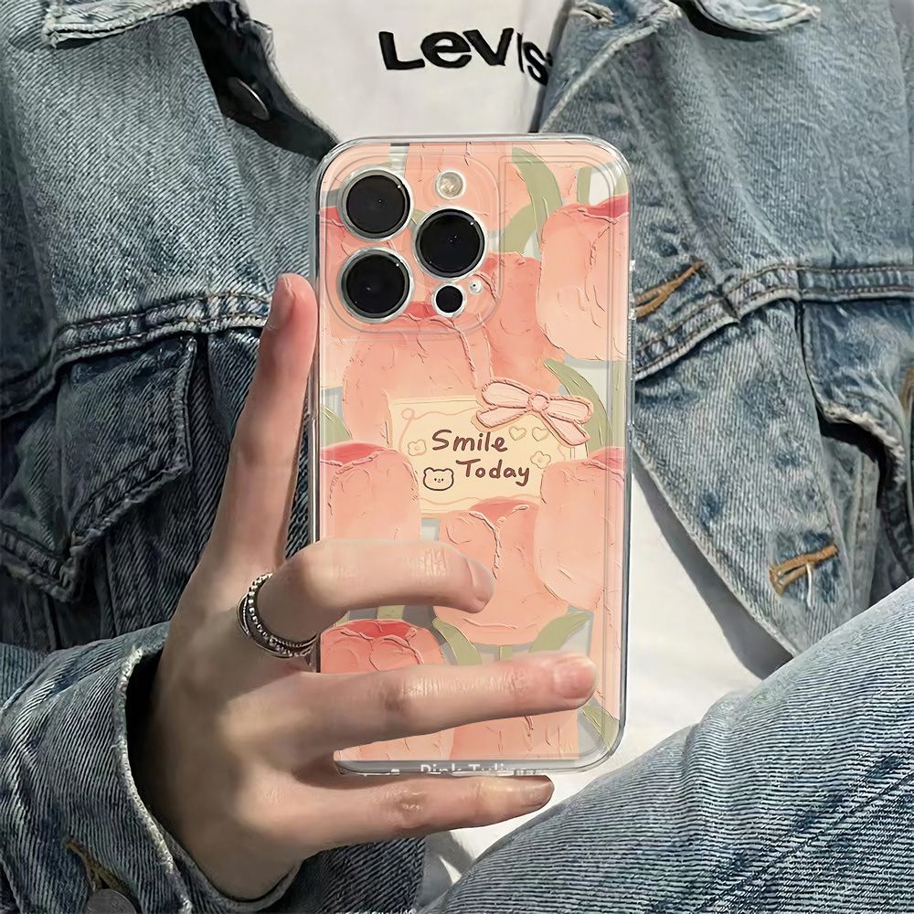 ✅Ốp Điện Thoại Mềm Chống Sốc Hình Hoa Tulip 13 Phong Cách Đơn Giản Cho Iphone 12 Saaaa 14Promax 6In 7811