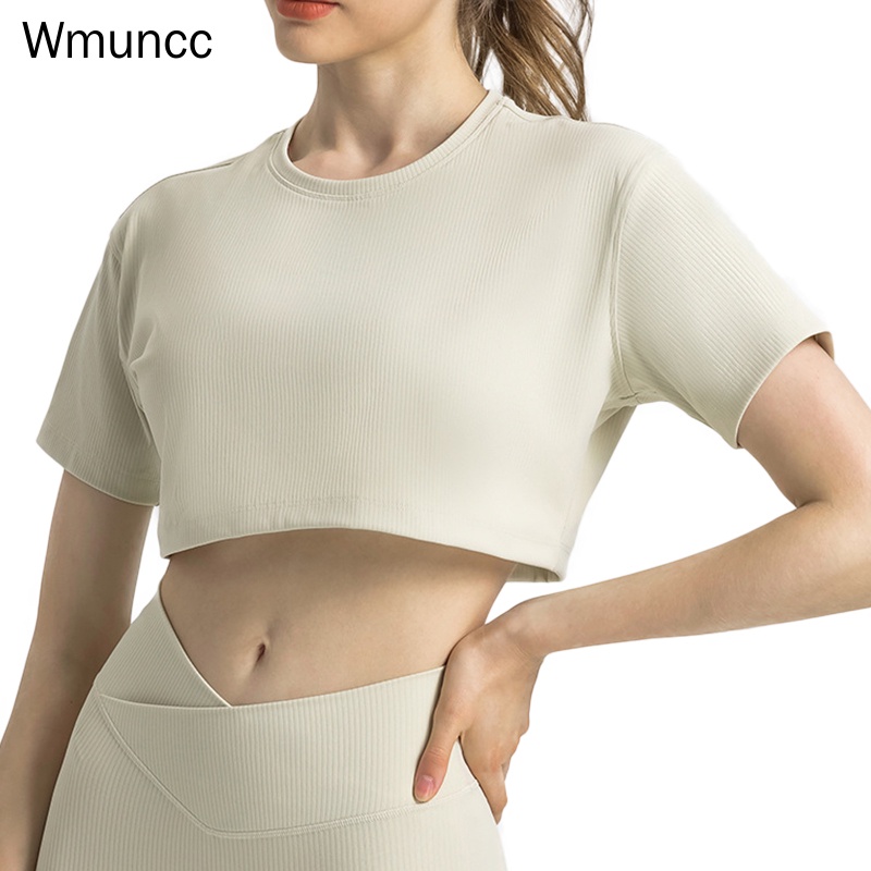 Áo Thun Thể Thao Tay Ngắn Dáng Rộng Hở Eo Quyến Rũ Hợp Thời Trang Cho Bạn Gái
