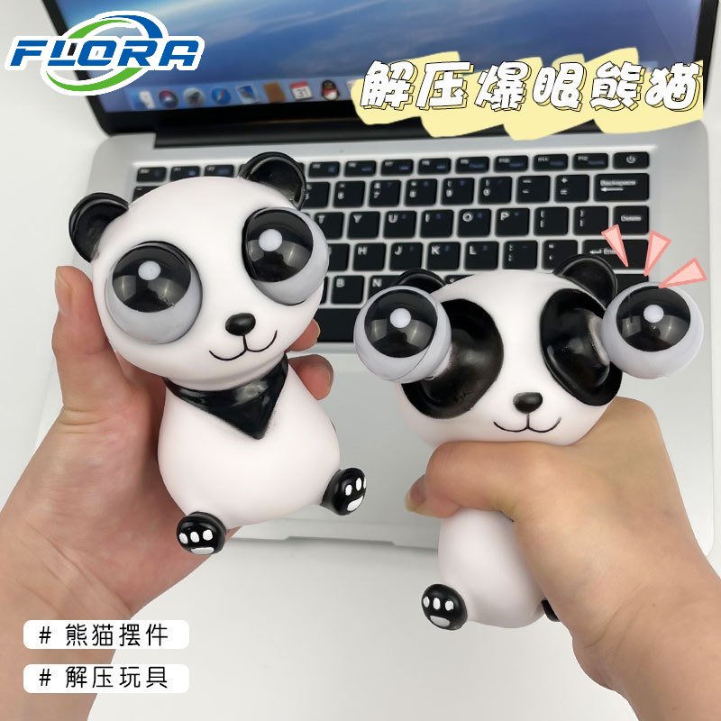 Đồ Chơi Nắn Bóp Đàn Hồi Giảm Stress Hình Mắt Gấu Trúc Hoạt Hình