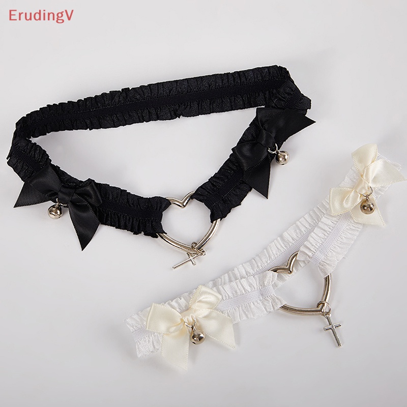 [ErudingV] Đai Nịt Bít Tất Ren Co Giãn Thắt Nơ Trái Tim Lolita Chéo Chân Hóa Trang [Mới]