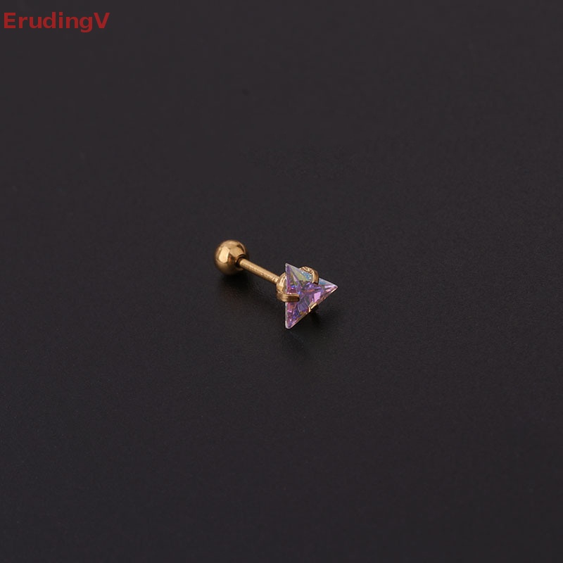 1 Khuyên Tai Dạng Xoắn Ốc Đính Đá Zircon Nhiều Màu Cho Nữ