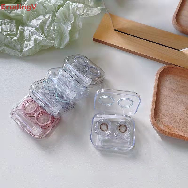 [ErudingV] Hộp Đựng Kính Áp Tròng Trong Suốt Phong Cách Lạnh Đơn Giản Di Động Kèm Nhíp Gắp [Mới]