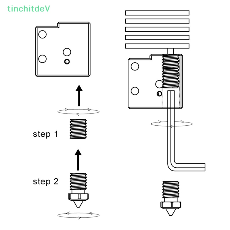 1 Đầu Nối Chuyển Đổi V6 Núi Lửa CHT Bằng Đồng Chất Lượng Cao