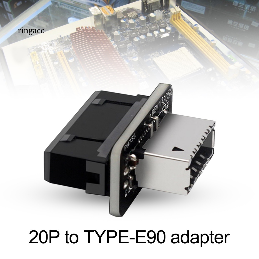 Đầu Chuyển Đổi USB 3.0 19P Sang Type-C 90 Độ Chống Nhiễu Cho Máy Tính Thẻ