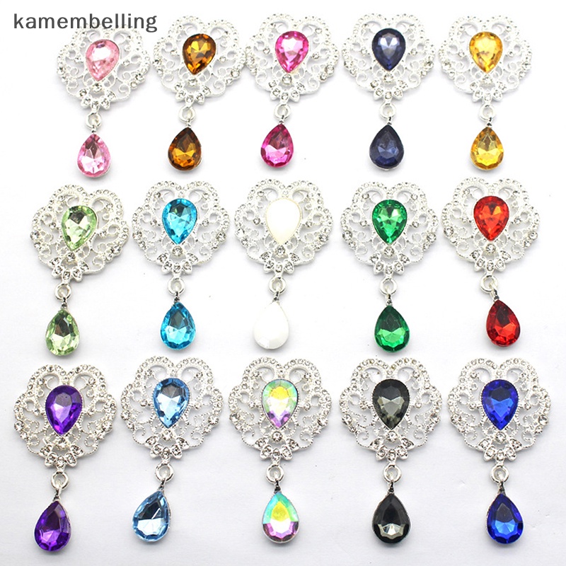 Mặt Dây Chuyền Hình Giọt Nước Bằng Hợp Kim Đính Đá Nhiều Màu Sắc Trang Trí Tóc