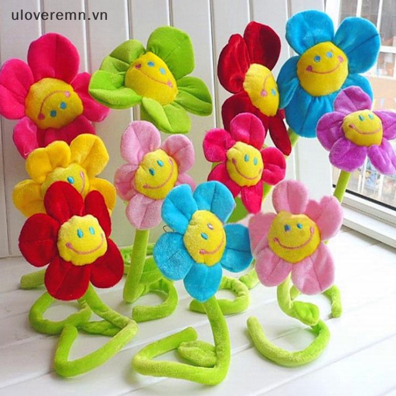 Uloveremn Đồ Chơi Khóa Rèm Cửa Nhồi Bông Hình Hoa Hướng Dương Mặt Cười Thân Cong Có Thể Uốn Cong Trang Trí Nhà Cửa
