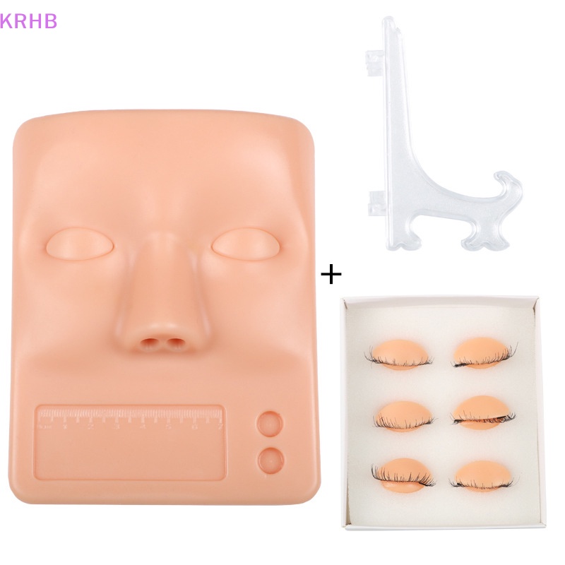 Mô Hình Đầu Ma Nơ Canh Luyện Tập Nối Mi Bằng Silicon Có Thể Tháo Rời KRHB Mới