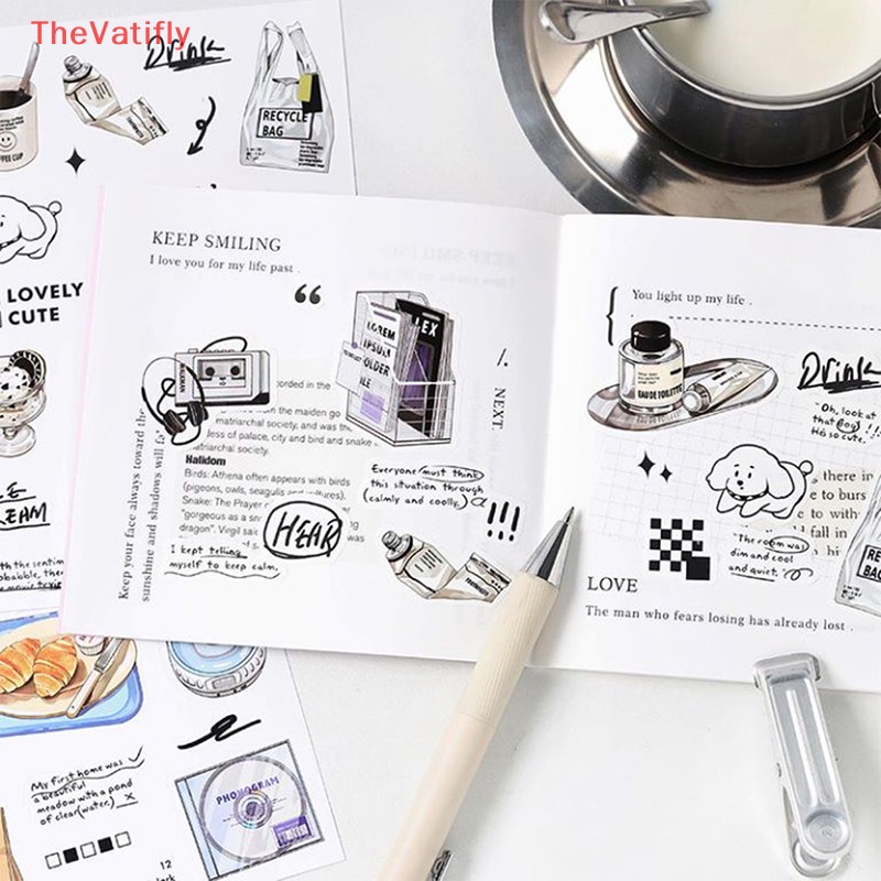 Bộ 2 Tấm Sticker Dán Trang Trí Sổ Tay DIY Hình Đồ Ăn Vặt Đơn Giản