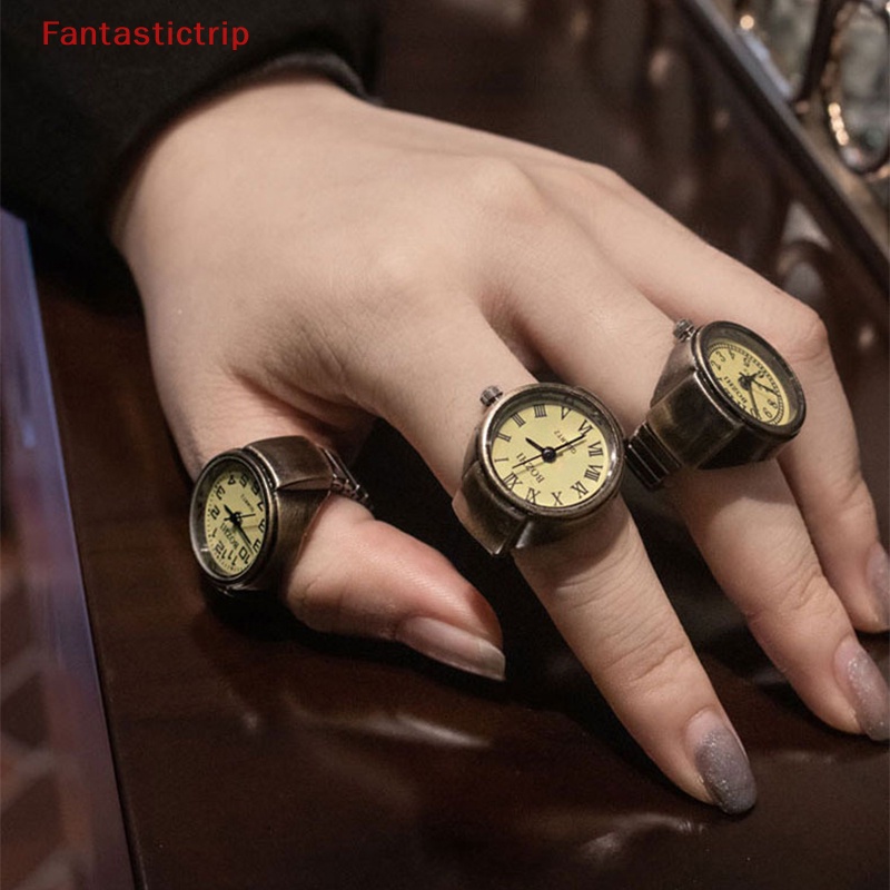 [Fantastictrip] Nhẫn Đồng Hồ Co Giãn Phong Cách Punk Hip hop Cá Tính Cho Cặp Đôi