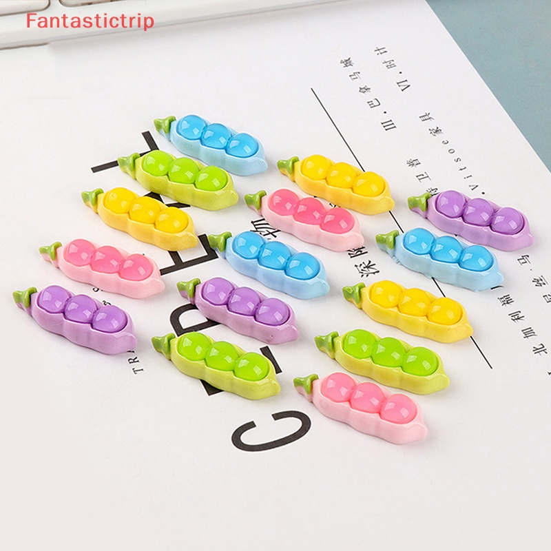 [Fantastictrip] Bộ 2 Miếng Dán Resin Dạ Quang Nhiều Màu Sắc Hình Hạt Đậu Trung Bình DIY Trang Trí Điện Thoại