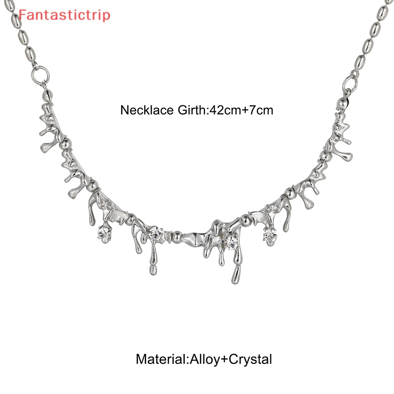 [Fantastictrip] Vòng Cổ Choker Bằng Hợp Kim Mặt Hình Giọt Nước Phong Cách Hip Hop Thời Trang Cho Nữ