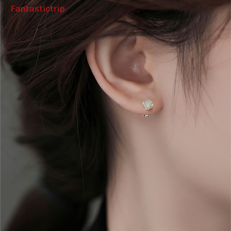 1 Đôi Khuyên Tai Ngọc Bích Xoắn Ốc Thời Trang Dành Cho Nữ