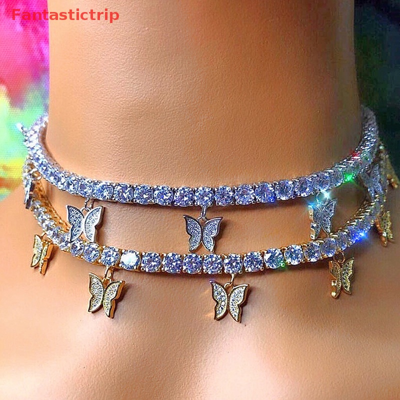 Vòng Cổ Choker Hình Bướm Đính Đá Phong Cách Retro Thời Trang Cho Nữ Mới