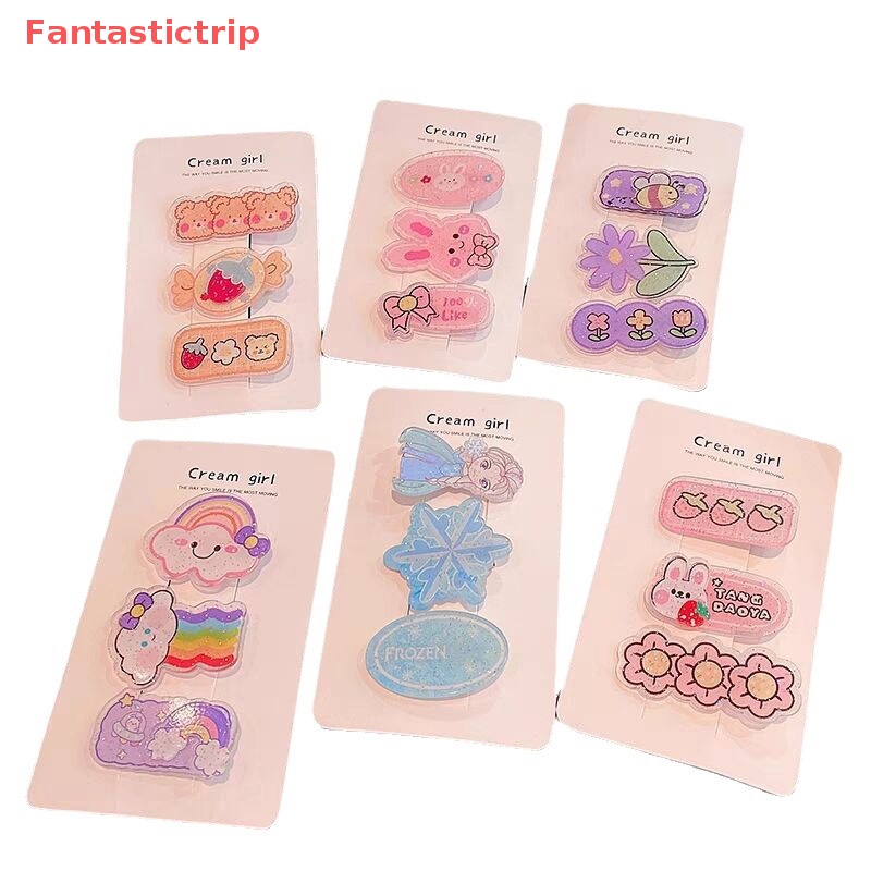 Set 3 Kẹp Tóc Hoạt Hình Xinh Xắn Cho Bé Gái