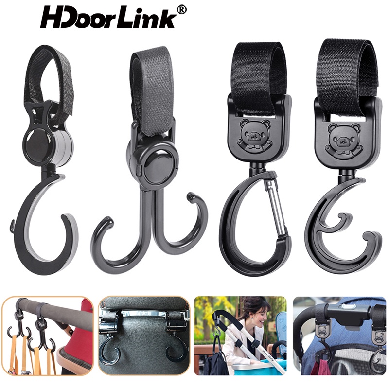 Móc xe đẩy trẻ em clip HdoorLink đa mục đích đôi hook độ phụ kiện xe hơi cho xe đẩy xe xe đạp