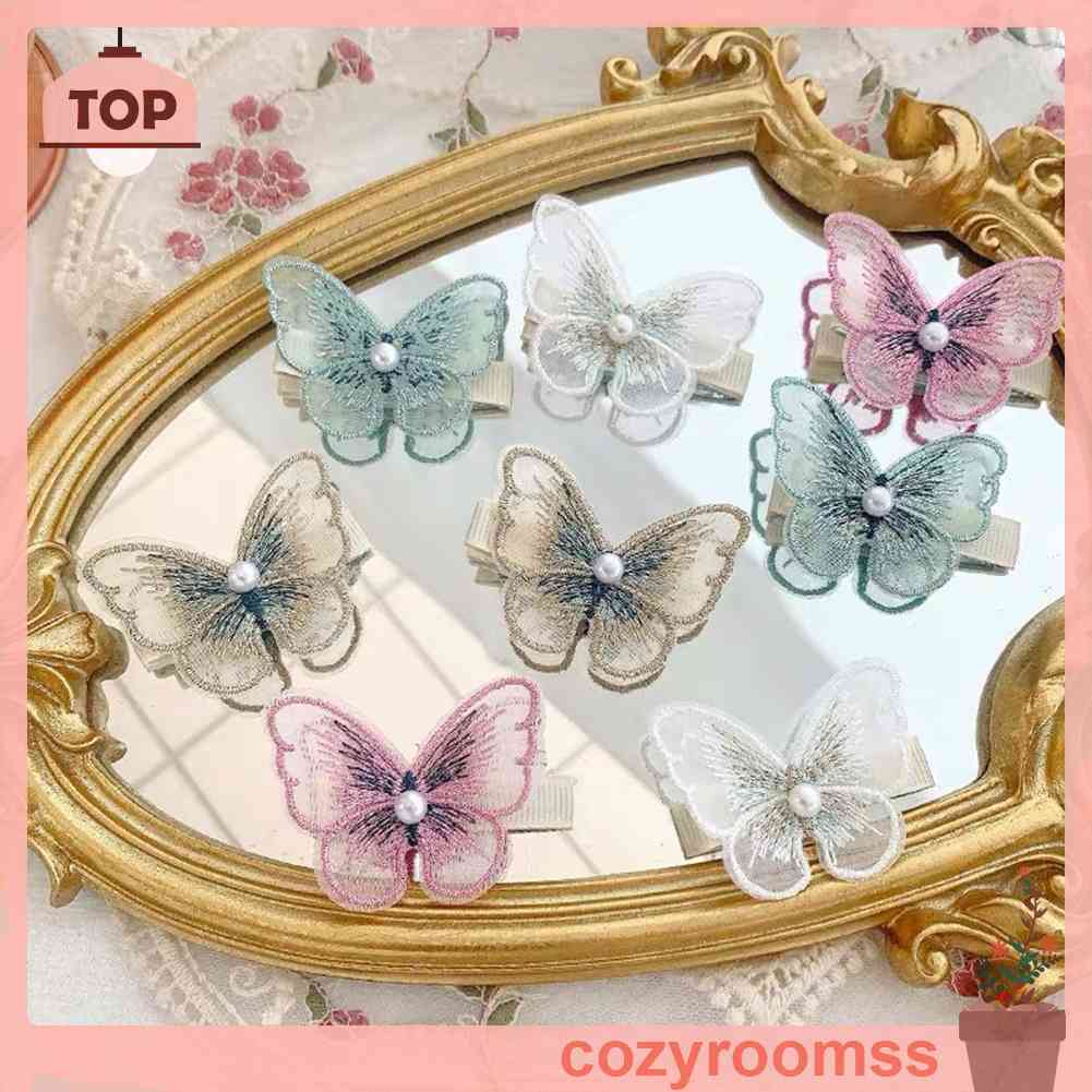 Kẹp Tóc Hình Bướm Đính Ngọc Trai Phong Cách Hàn Quốc Cho Nữ