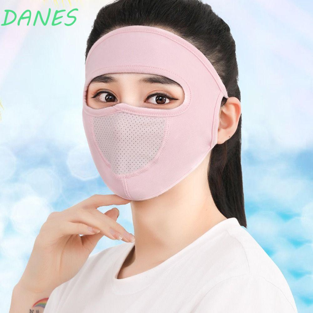 Khẩu Trang Chống Nắng Bằng Lụa Lạnh Phối Lưới Màu Trơn Thích Hợp Đi Xe Đạp Leo Núi