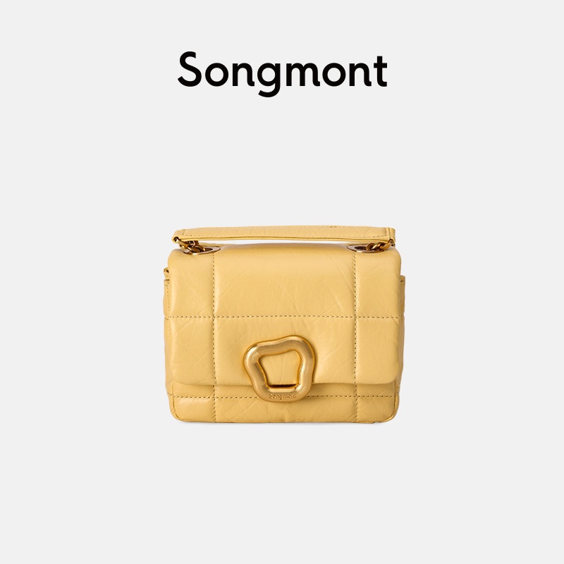 Songmont Túi Xách Da Bò Dáng Vuông Cỡ Vừa Phối Dây Xích Và Khóa Thiết Kế Phong Cách Mới777777-0524