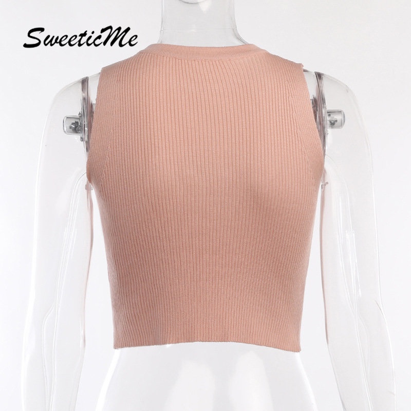 Áo Tank Top Cổ Tròn Dáng Ôm Thời Trang 2023 Quyến Rũ Cho Nữ