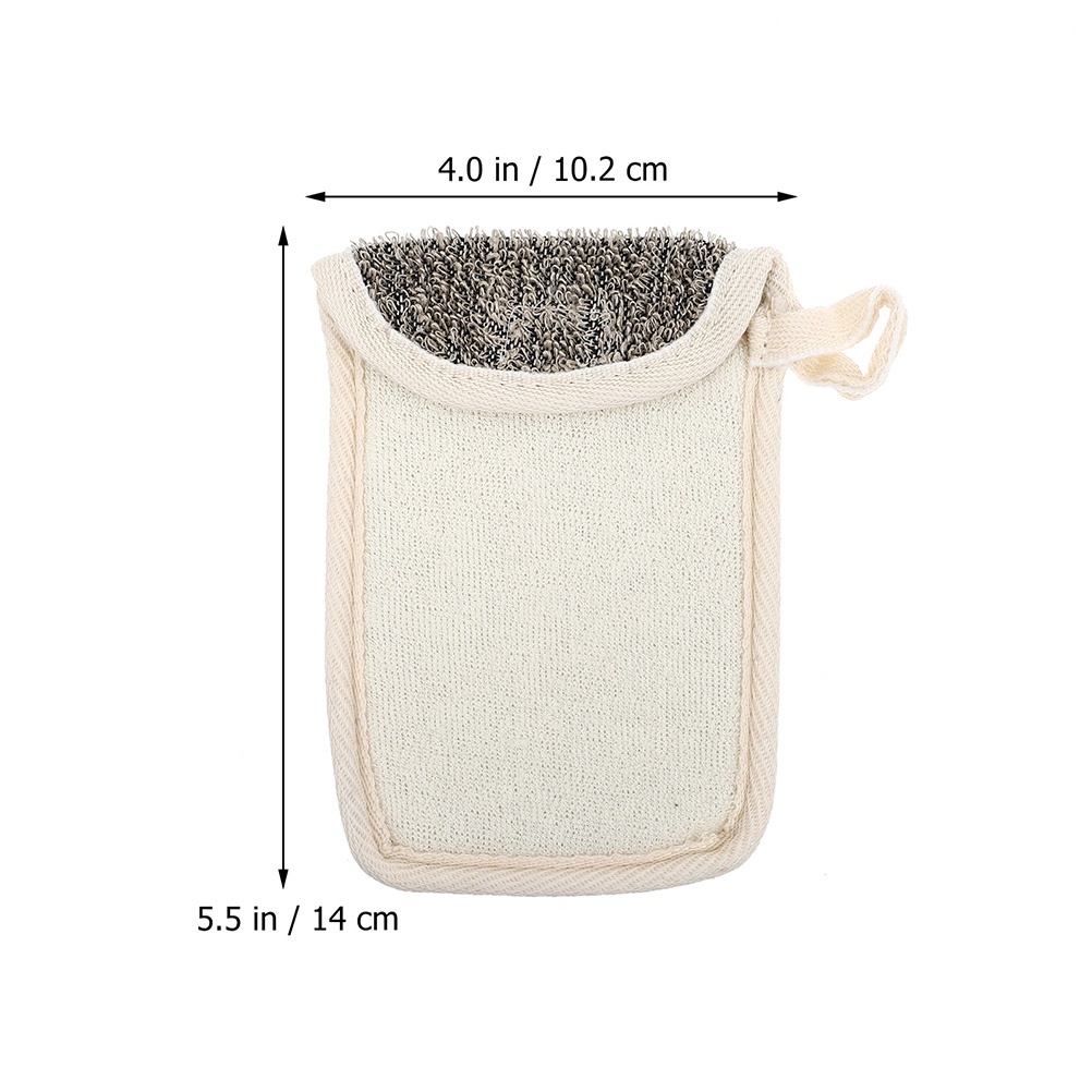 Set 4 Túi Lưới Xơ Mướp Màu Đen Đựng Xà Phòng Tẩy Tế Bào Chết Toàn Thân