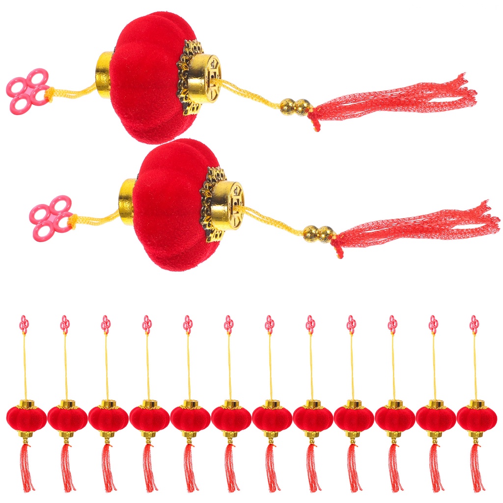 Set 30 Đèn Lồng Mini Bằng Pvc 3.8X3.8CM Treo Trang Trí Năm Mới