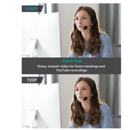 Webcam AUKEY PC-LM1E 1080p Kèm Mic Thu Âm / Máy Tính Để Bàn / laptop